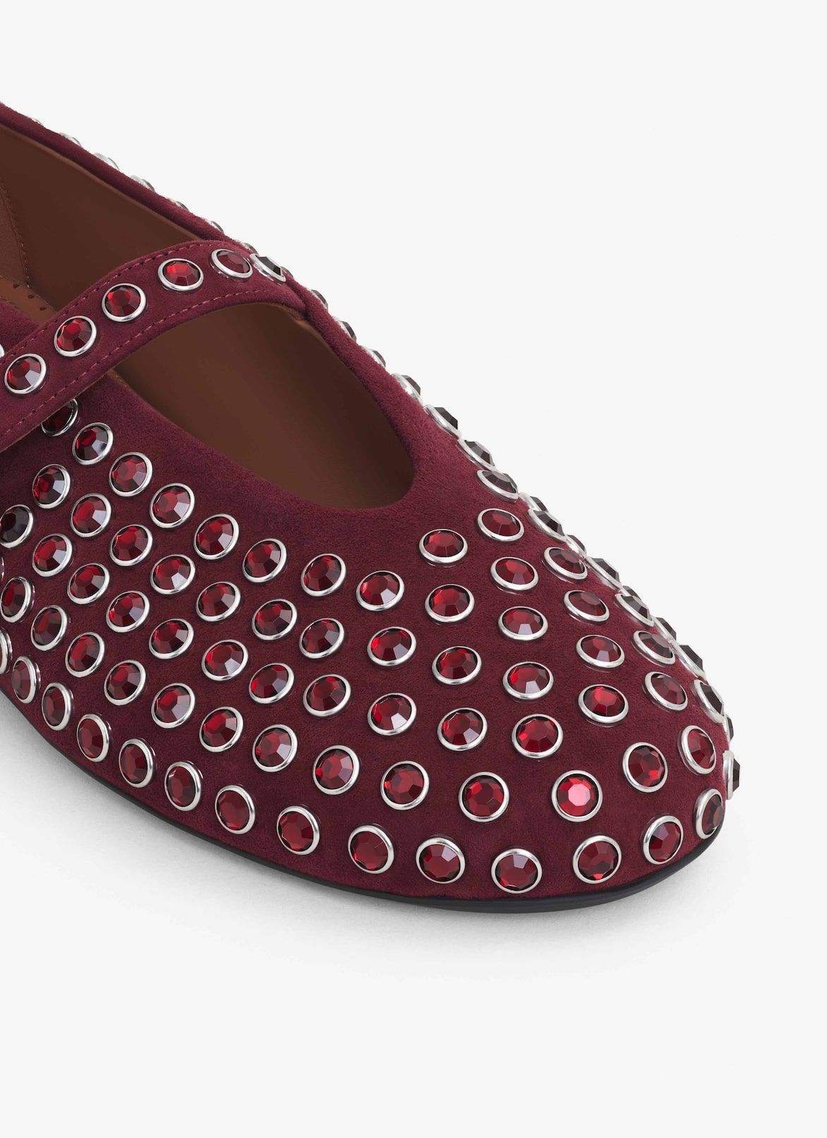 STRASS BALLET FLATS ALAÏA GARNET RED STRASS BALLET FLATS